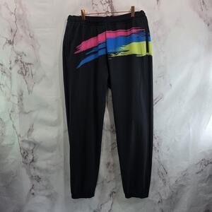 Chubbies Pants Mens Large Black Pink Ultimate Sport Jogger Training Living Retro